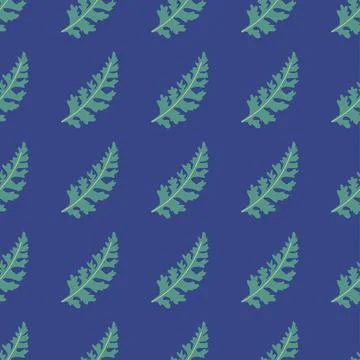 Seamless pattern of botanical leaves, silhouettes of natural ornaments. Simpl Stock Illustration