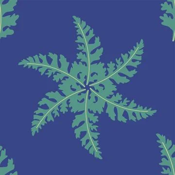 Seamless pattern of botanical leaves, silhouettes of natural ornaments. Simpl イラスト素材