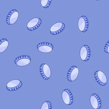 Seamless pattern Bottle cap closing drink container Illustrazione stock