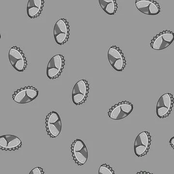 Seamless pattern Bottle cap illustrating beer or soda beverage closing Stock Illustration