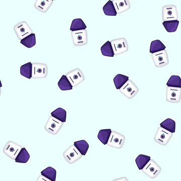 Seamless pattern bottle eye drop cartoon vector Illustrazione stock