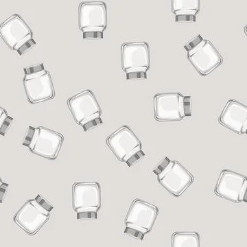 Seamless pattern bottle glass container cartoon vector Ilustración de archivo