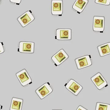 Seamless pattern Bottle of liquid illustrating wheel cleaner product Stock Illustration