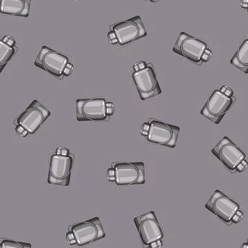 Seamless pattern bottle metal milk can cartoon vector Stock Illustration