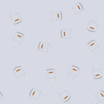 Seamless pattern bottle metal milk can cartoon vector Stock Illustration