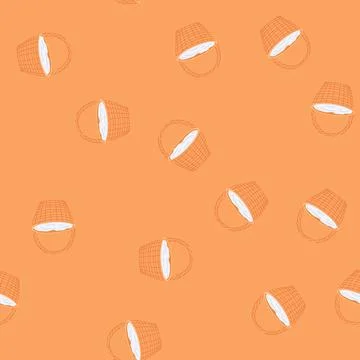 Seamless pattern bottle picnic basket cartoon vector Illustration