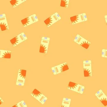 Seamless pattern bottle sun cream cartoon vector 库存插图