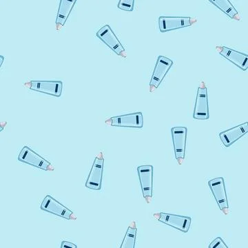 Seamless pattern bottle toilet cleaner cartoon vector Stock Illustration