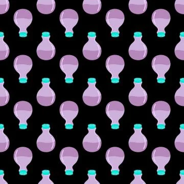 Seamless pattern with bottles of elixir Stock Illustration