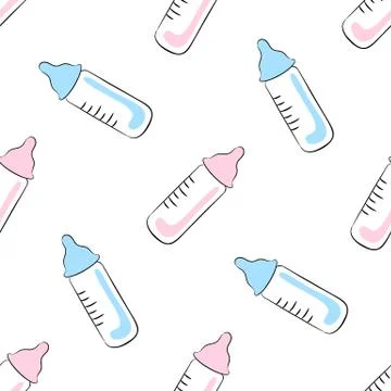 Seamless pattern with bottles Stock-Illustration