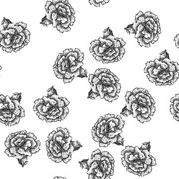 Seamless pattern bouquet carnation sketch hand drawn Illustrazione stock