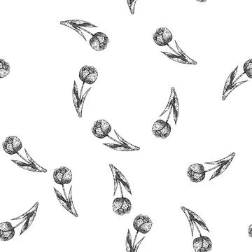 Seamless pattern bouquet tulip sketch hand drawn Illustrazione stock