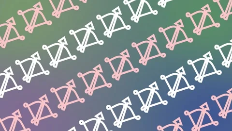 Seamless pattern with bow and arrow icons on a soft gradient background animatio Stock Footage 329383361