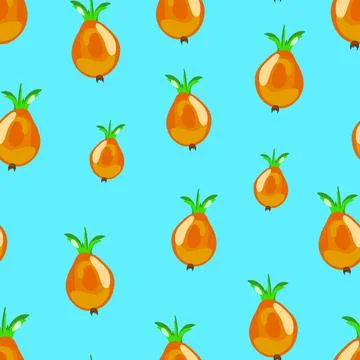 Seamless pattern with bow in cartoon style on a blue background Stock Illustration