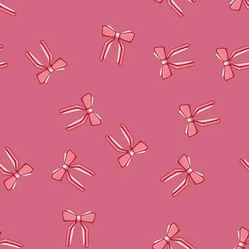 Seamless pattern bow hair ribbon cartoon vector Illustrazione stock