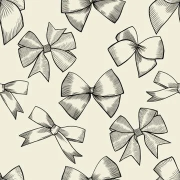 Seamless pattern with bow Stock Illustration