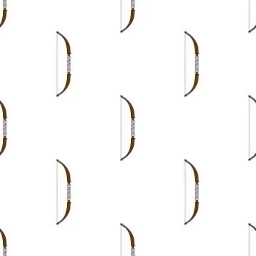 Seamless pattern with bow weapon on white background. Vector illustration. Stock Illustration