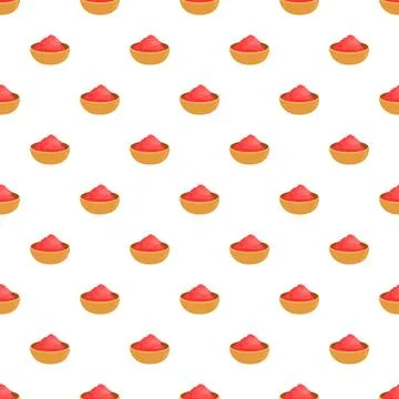 Seamless pattern bowl red color powder holi festival 스톡 일러스트