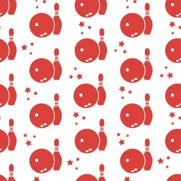 Seamless pattern with bowling pins and bowls. イラスト素材