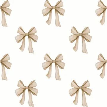 Seamless pattern with bows. Elegant design in pastel colors. イラスト素材