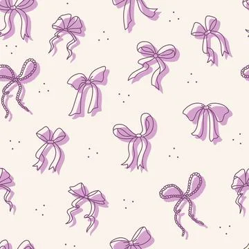 Seamless pattern with bows from gift boxes. Holiday Accessories Stock Illustration