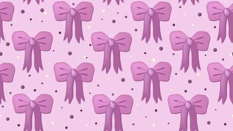 Seamless pattern with bows on pink background, cute background with pink bows Stock Illustration
