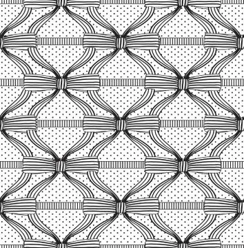 Seamless pattern with bows. polka dot background Stock Illustration