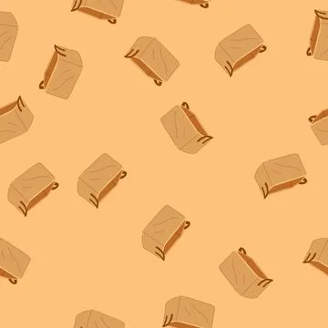 Seamless pattern box basket for storage cartoon vector Stock Illustration