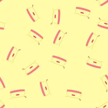 Seamless pattern box pencil case cartoon vector Stock Illustration