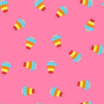Seamless pattern box pyramid toy cartoon vector イラスト素材