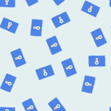 Seamless pattern box safe cartoon vector 库存插图