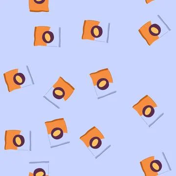 Seamless pattern box snack pack cartoon vector Illustrazione stock