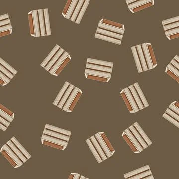 Seamless pattern box wooden crate cartoon vector Stock Illustration