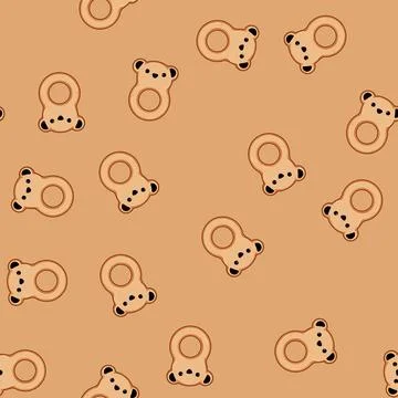 Seamless pattern bpa teething ring cartoon vector Illustrazione stock