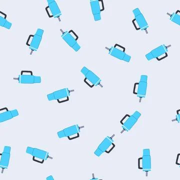 Seamless pattern bpa water bottle reusable cartoon vector Stock Illustration