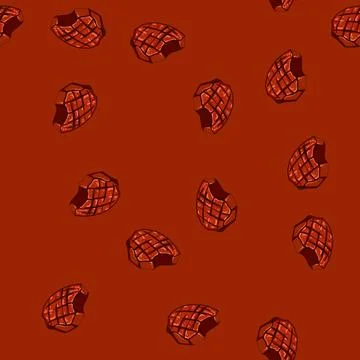 Seamless pattern braai steak grill cartoon vector Stock Illustration