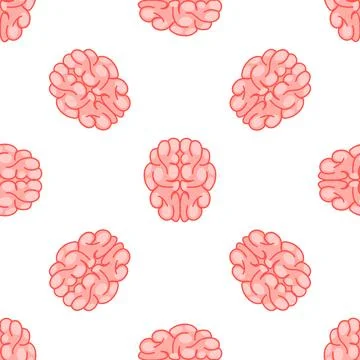 Seamless pattern with brains showing intelligence, creativity and imagination Stock-Illustration