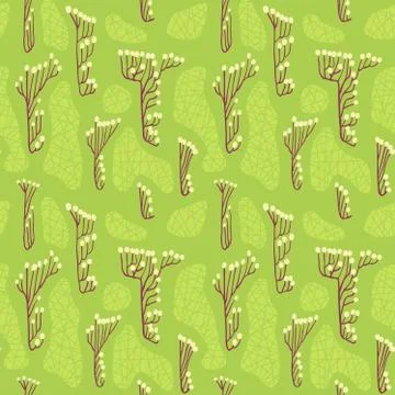 Seamless pattern with branch and berries. Stock Illustration