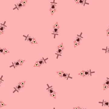 Seamless pattern branch bird house cartoon vector Stock Illustration