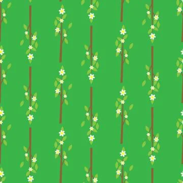 Seamless pattern with a branch of flowers Stock Illustration
