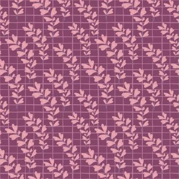 Seamless pattern with branch leaves. Geometric botanical leaf wallpaper. Stock Illustration