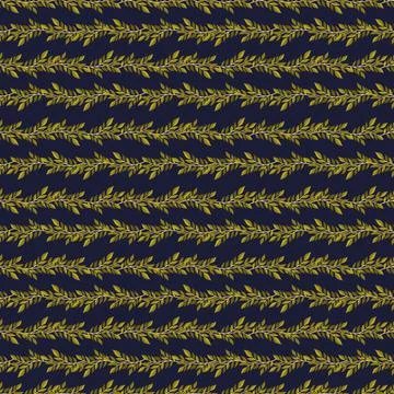 Seamless pattern branch leaves.Nature background horizontal strip plant Stock Illustration