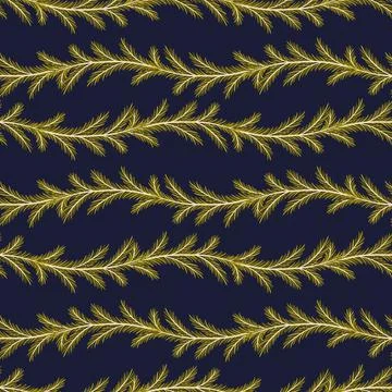 Seamless pattern branch leaves.Nature background horizontal strip plant Stock Illustration