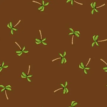 Seamless pattern branch palm coconut cartoon vector 스톡 일러스트
