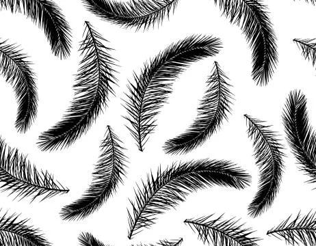 Seamless pattern of branch of palm tree silhouette. Vector illustration イラスト素材