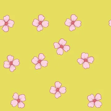 Seamless pattern branch sakura cherry blossom cartoon vector イラスト素材