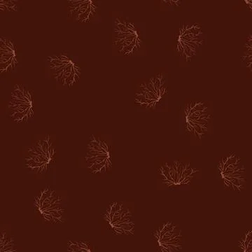 Seamless pattern branch tree root cartoon vector イラスト素材