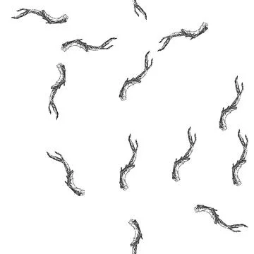 Seamless pattern branch wood sketch hand drawn Illustrazione stock