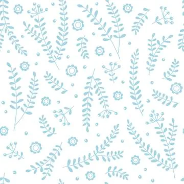 Seamless pattern with branches and rowan berries. Stock Illustration