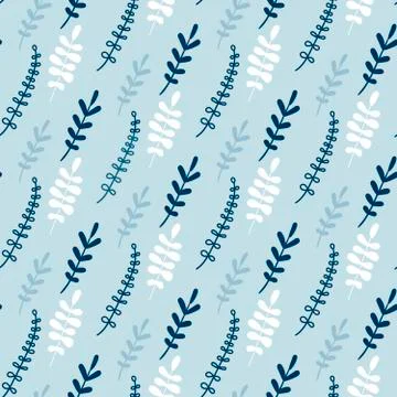 Seamless pattern with branches. Creative floral texture. Great for fabric Stock Illustration